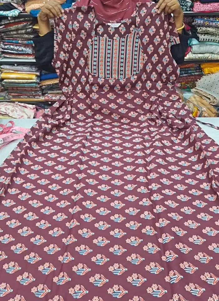 Premium Cotton Frock  Nighty with Adjustable Rope & Side Pocket | NT3355